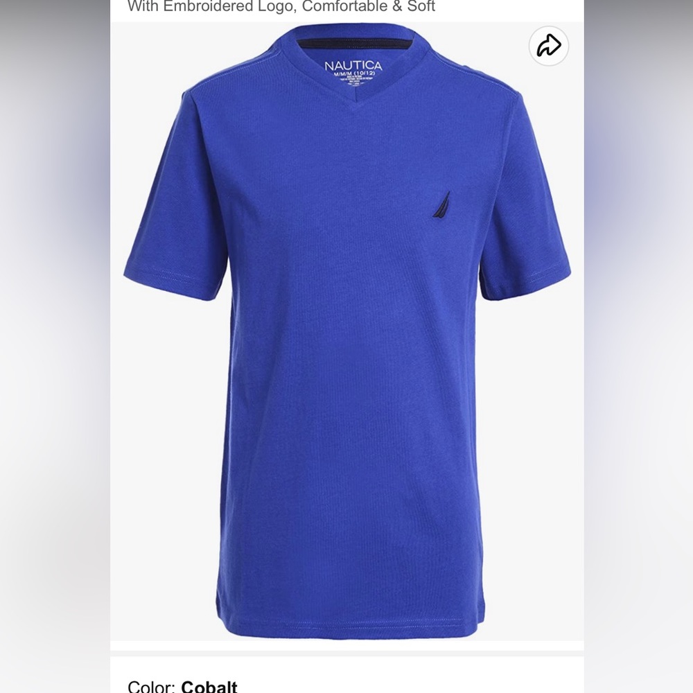 Mens Nautica v-neck tee shirt, 95% Cotton 5% Spandex